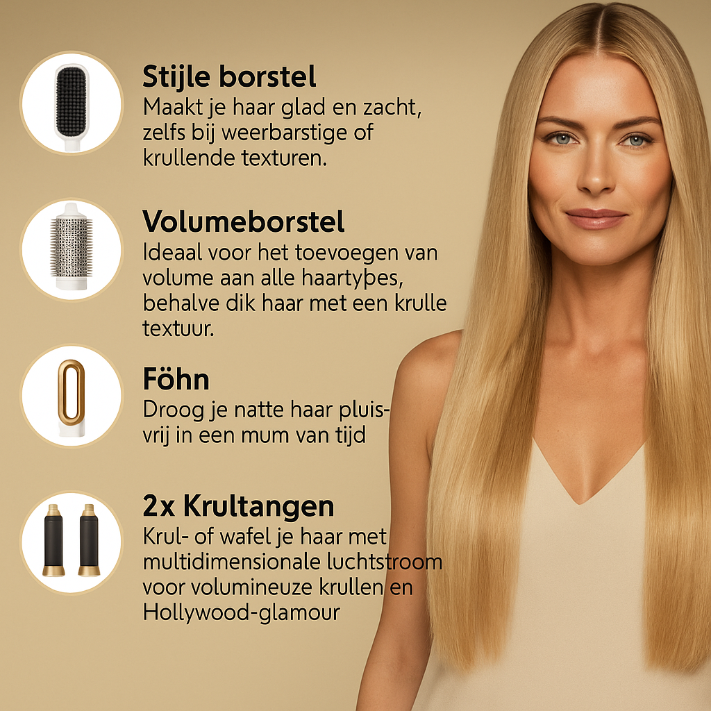 Vely™ Airbrush Multi Styler 5-in-1 | Voor Zijdezacht & Vol Haar