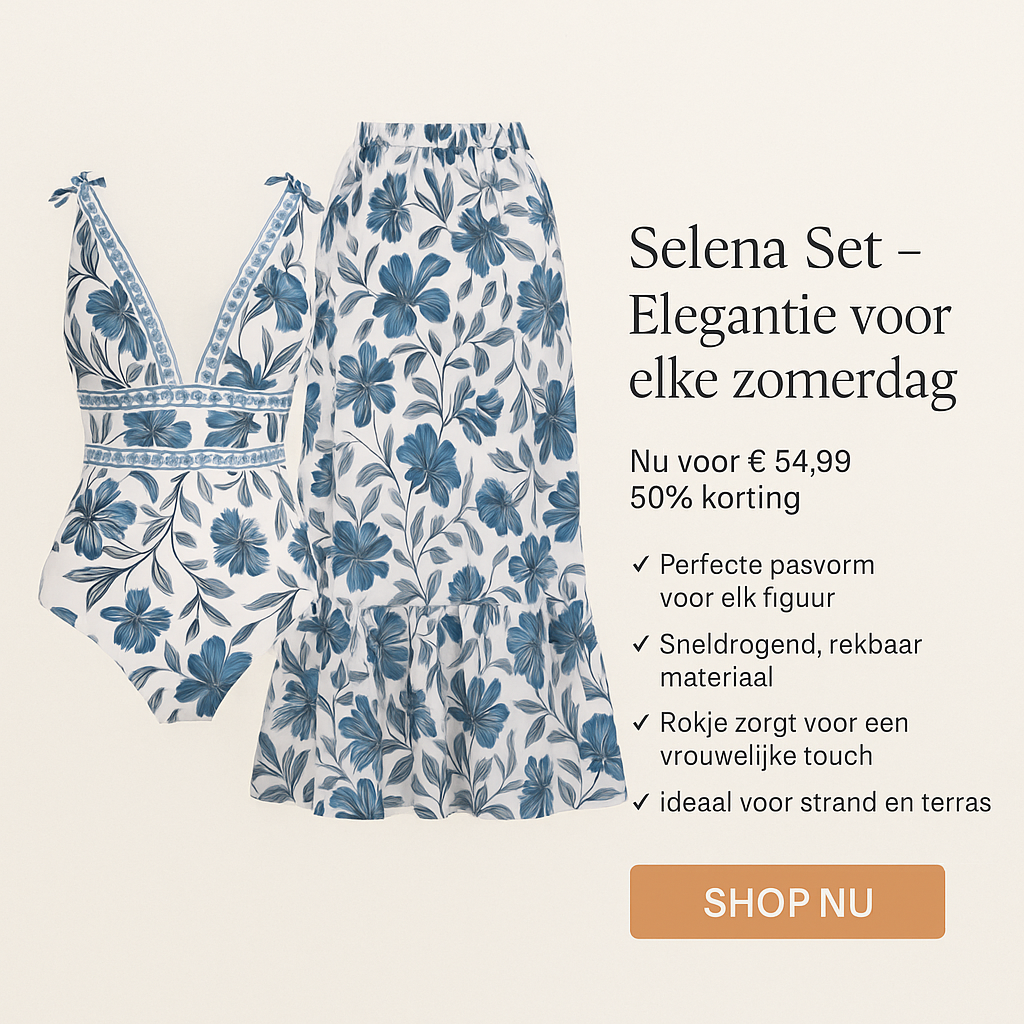 De Selena Set – V-Hals Badpak met Chic Rokje