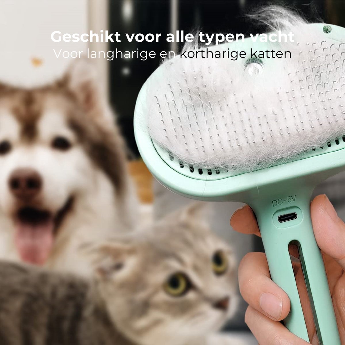 Petclean Pro - Zelfreinigende Stoomborstel voor Huisdieren