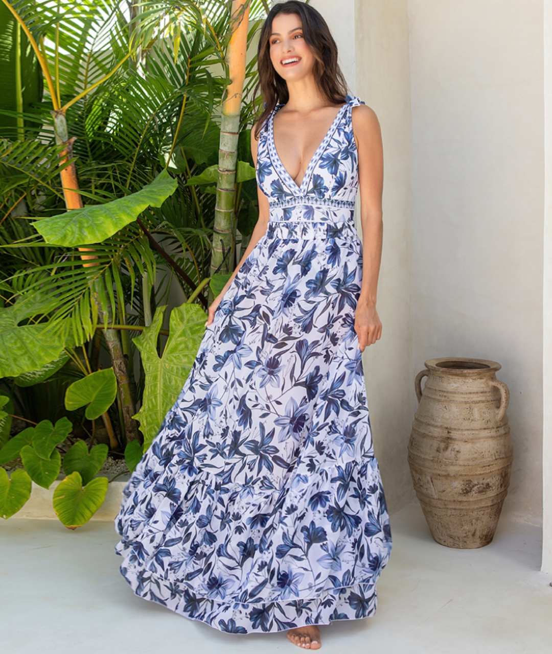 De Selena Set – V-Hals Badpak met Chic Rokje